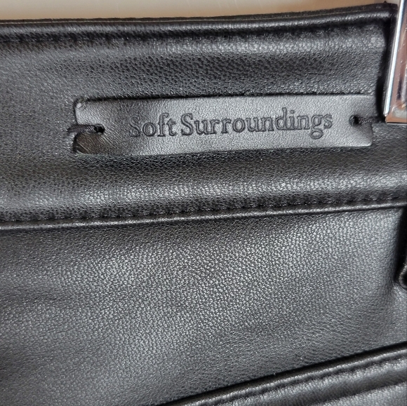 Soft Surroundings Black Vegan Leather High Rise Pants Size 10 - Picture 9 of 9
